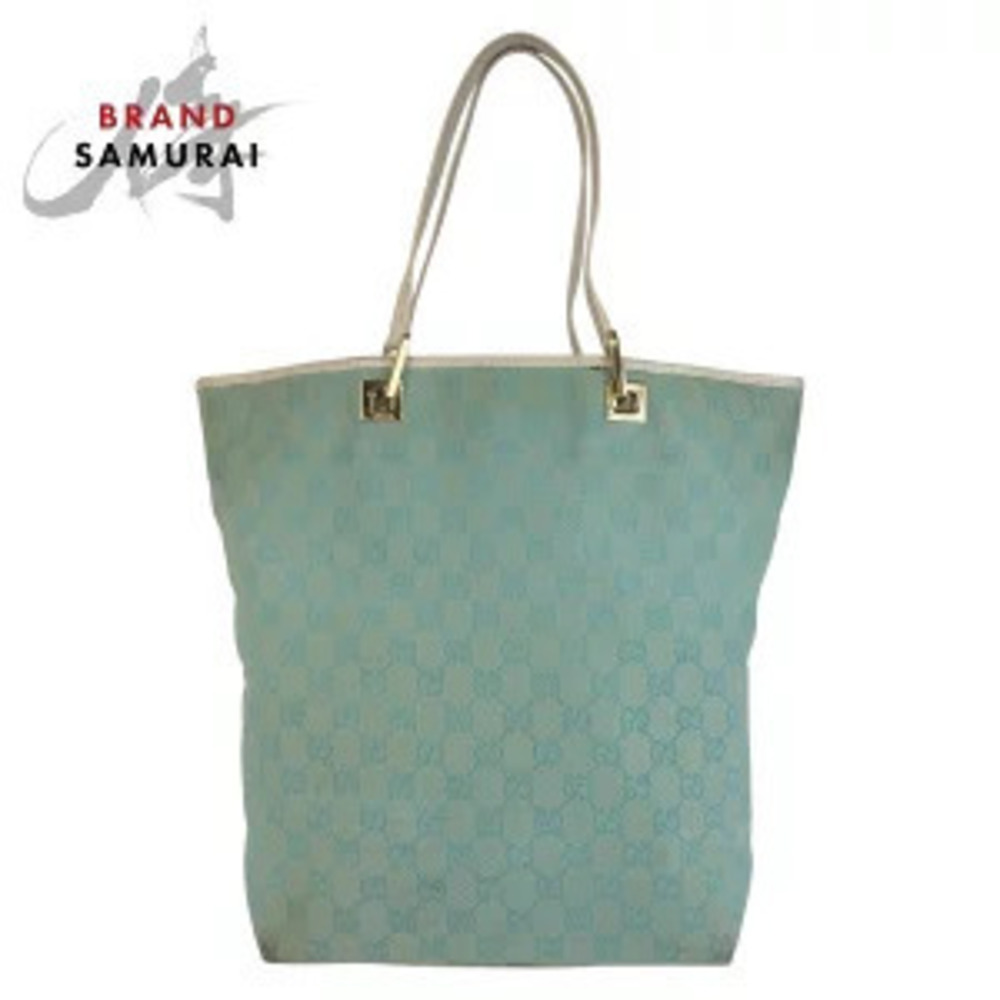 Gucci Green GG Canvas Leather Tote Bag Shoulder